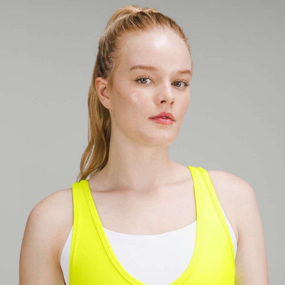 Lululemon Power Pivot Ribbed Tank Top Highlight Yellow 8